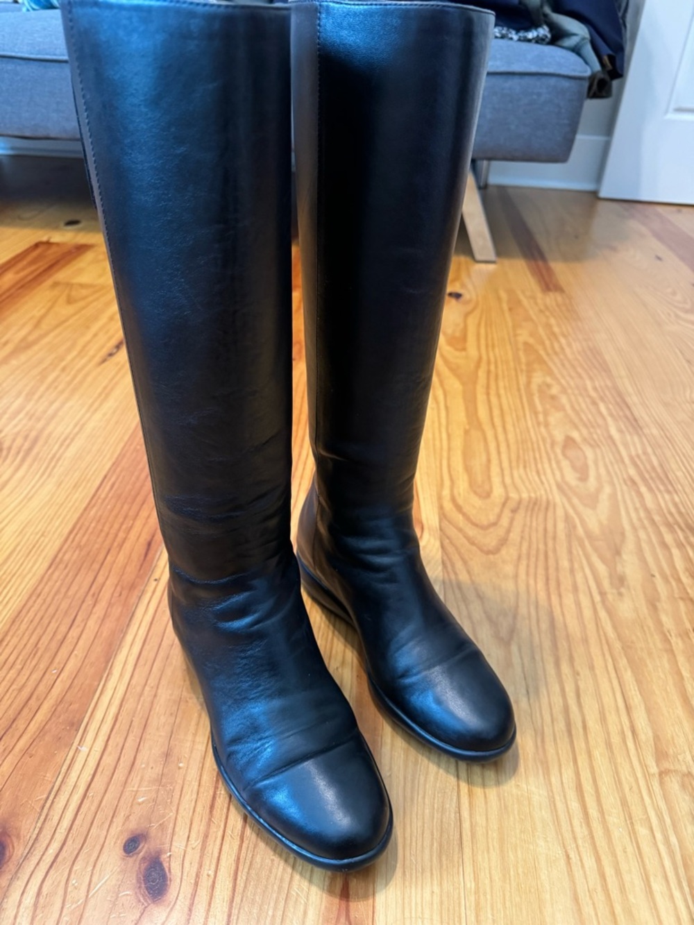 PRADA Calzature Donna Nappa Sport B Nero Black Leather Riding Boots 36.5 3WZ013 - Picture 7 of 16